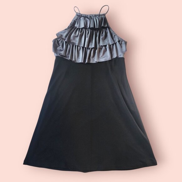 Y2K mcbling ruffled halter style dress party homecoming 2000s a-line size M - Picture 3 of 10